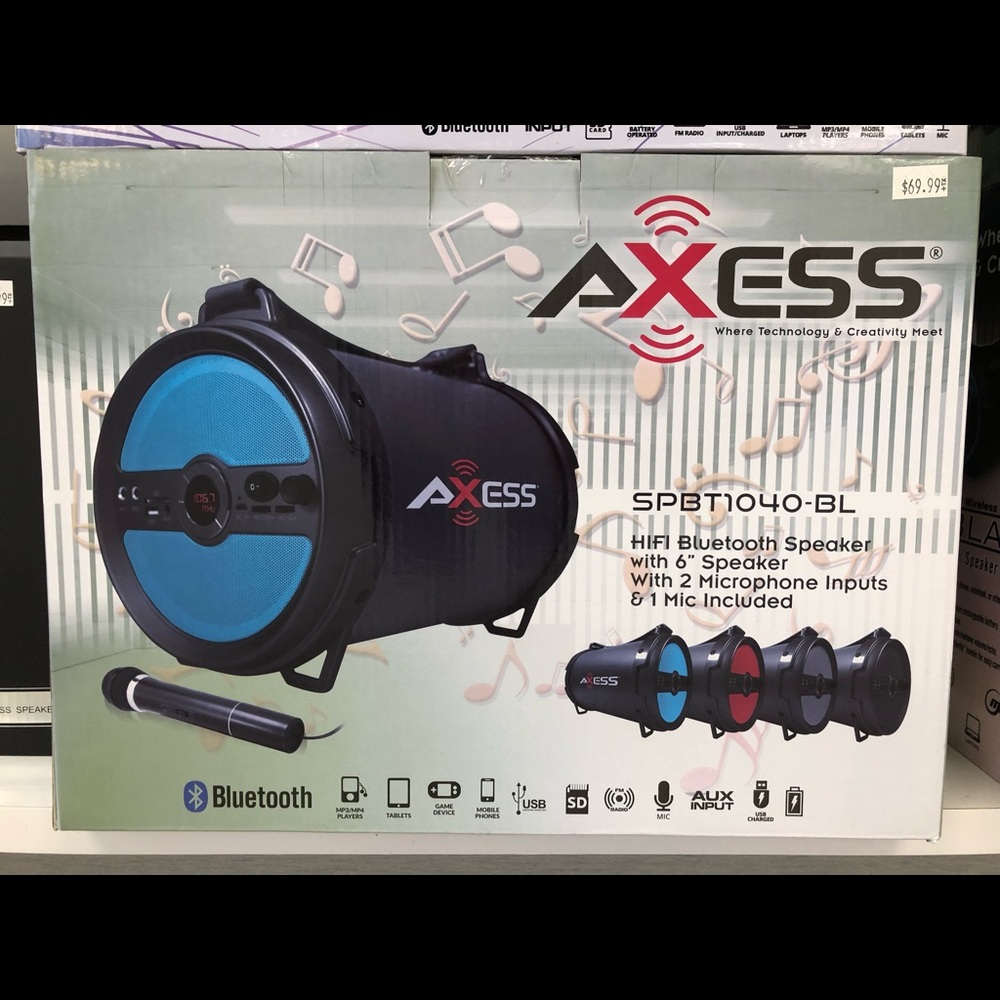 Axess Bluetooth Speaker w/ Microphone